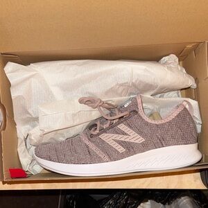 New Balance Blush and Light Gray Running Shoes
